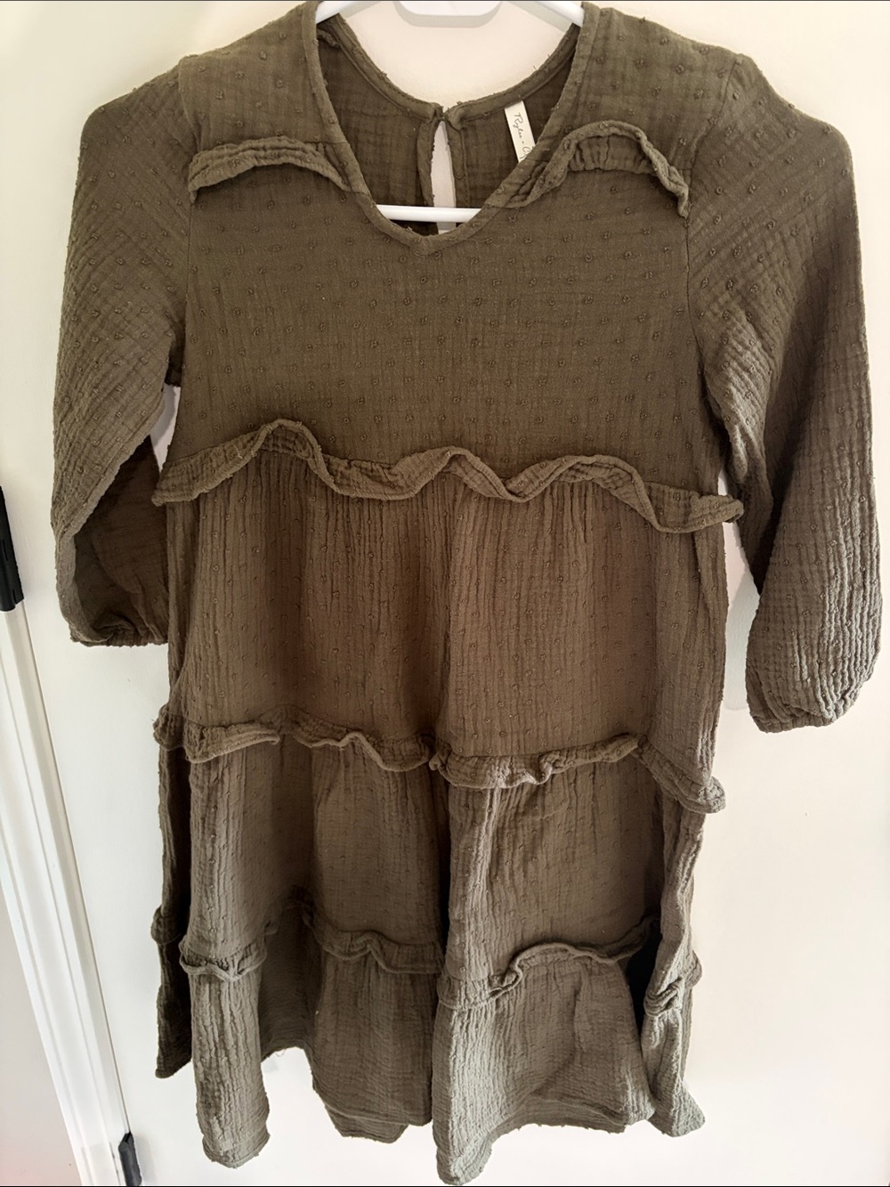 Rylee + Cru Olive Ruffle Tiered Dress